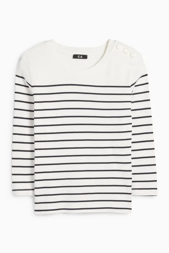 Long sleeve top - striped cremewhite