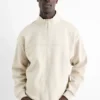 Zip-through sweatshirt beige