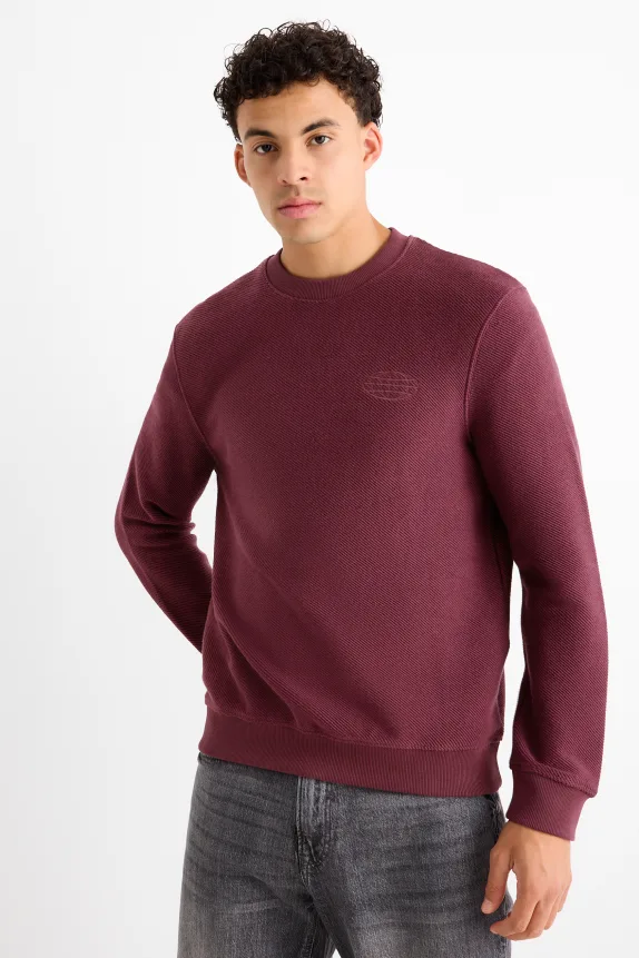 Sweatshirt - textured bordeaux