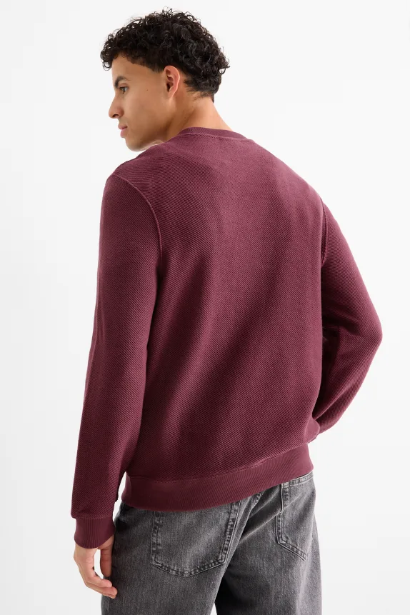 Sweatshirt - textured bordeaux