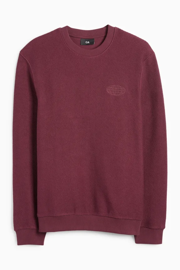 Sweatshirt - textured bordeaux