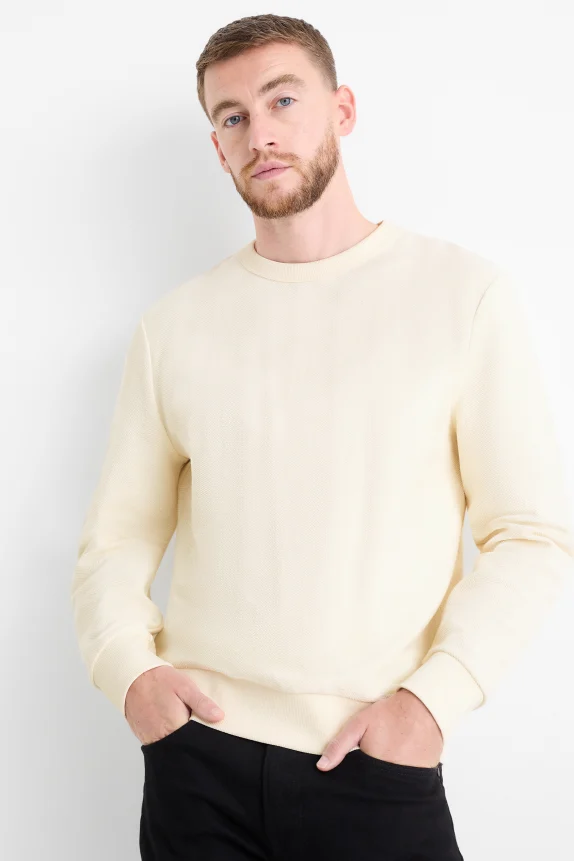 Sweatshirt - textured cremewhite