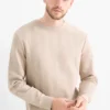 Sweatshirt - textured beige