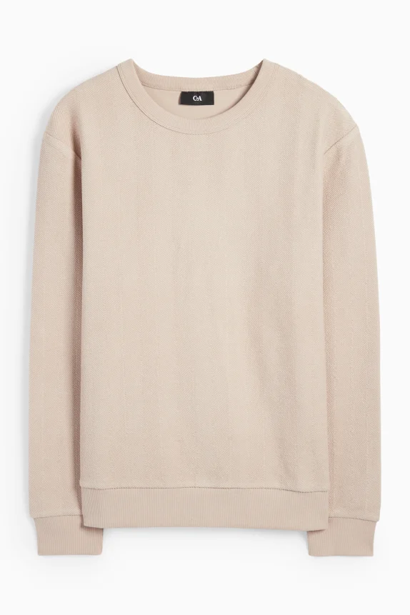 Sweatshirt - textured beige