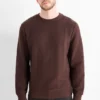 Sweatshirt - textured dark brown