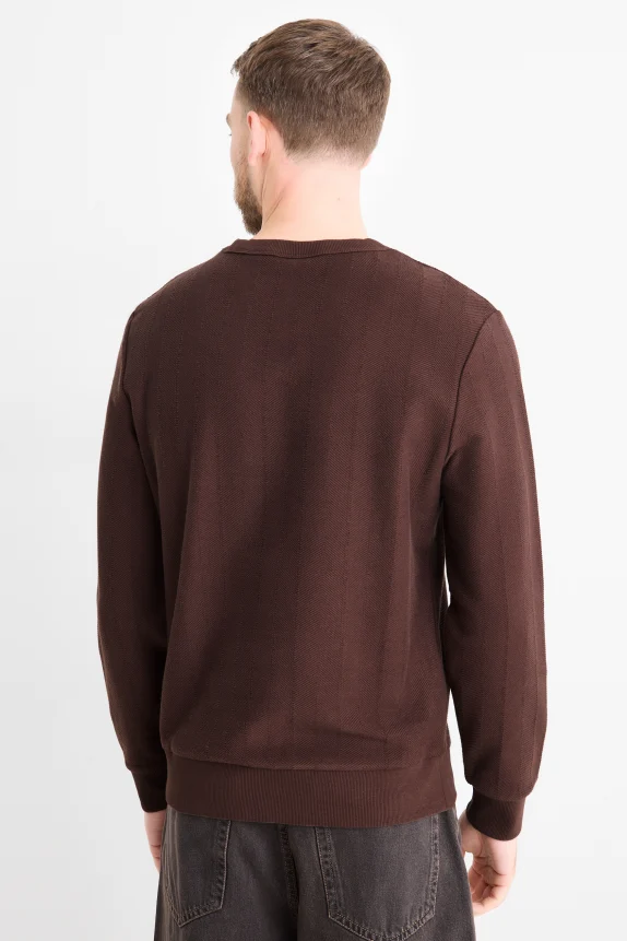 Sweatshirt - textured dark brown