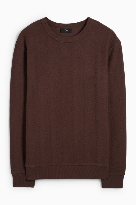 Sweatshirt - textured dark brown