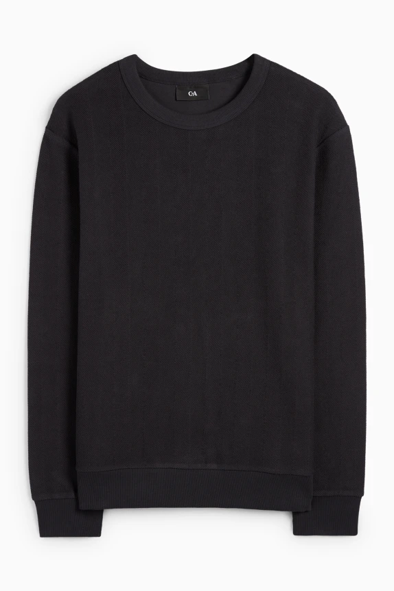 Sweatshirt - textured black