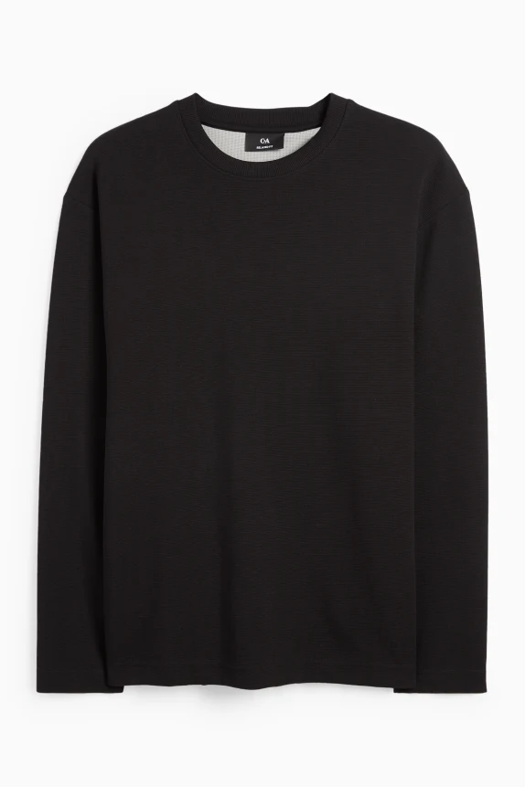 Sweatshirt - textured black