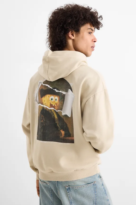 Oversized hoodie - SpongeBob SquarePants light beige