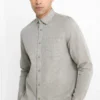 Shirt - regular fit - kent collar - textured gray / dark green
