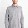Shirt - regular fit - kent collar - textured gray