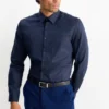 Business shirt - regular fit - kent collar - easy-iron dark blue