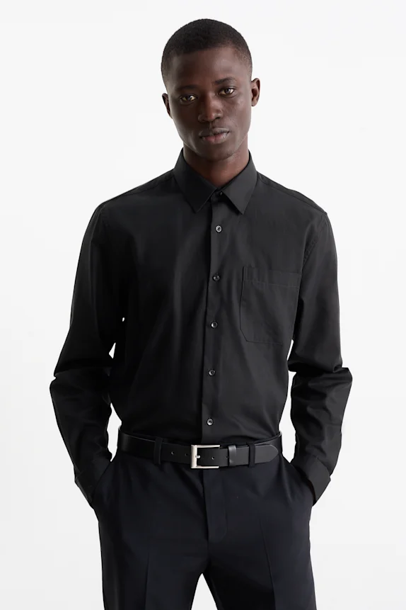 Business shirt - regular fit - kent collar - easy-iron black