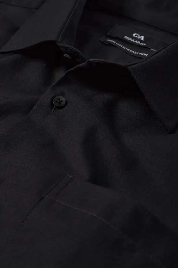 Business shirt - regular fit - kent collar - easy-iron black