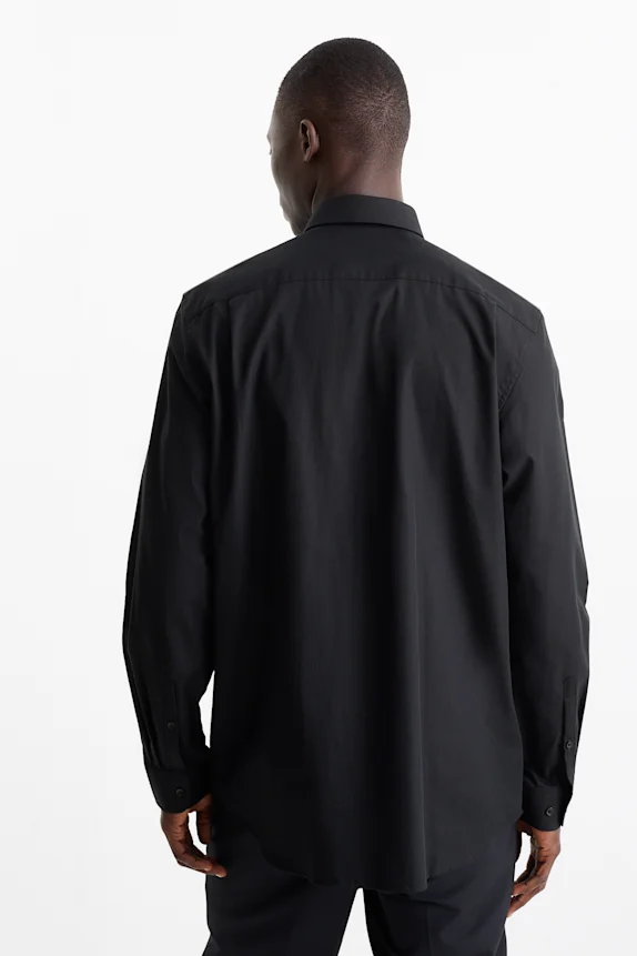 Business shirt - regular fit - kent collar - easy-iron black