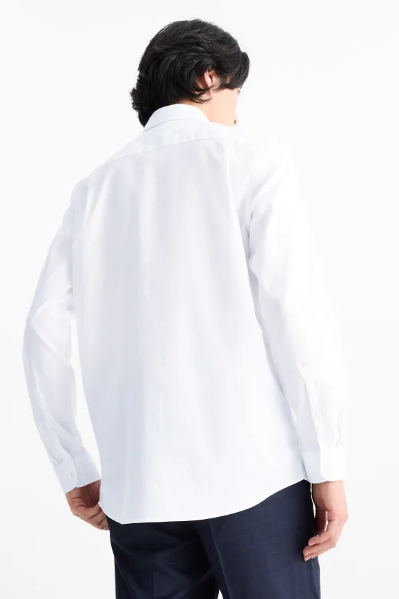 Business shirt - regular fit - kent collar - easy-iron cremewhite