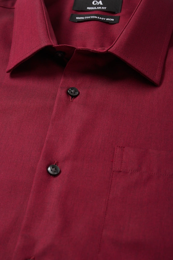 Business shirt - regular fit - kent collar - easy-iron dark red