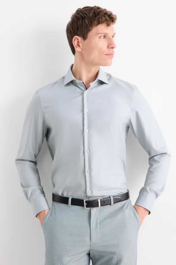 Business shirt - regular fit - cutaway collar - easy-iron mint green