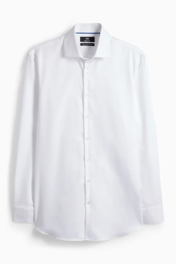 Business shirt - regular fit - cutaway collar - easy-iron white