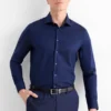 Business shirt - regular fit - cutaway collar - easy-iron dark blue