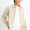 Shirt jacket - relaxed fit - kent collar light beige