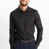 Business shirt - body fit - cutaway collar - easy-iron - LYCRAÂ® black