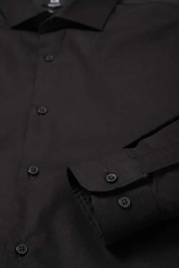 Business shirt - body fit - cutaway collar - easy-iron - LYCRA® black