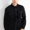 Shirt jacket - relaxed fit - kent collar black