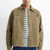 Shirt jacket - relaxed fit dark green