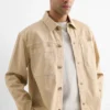 Shirt jacket - relaxed fit beige