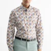 Business shirt - regular fit - button-down collar - patterned multicoloured