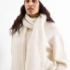 Cashmere scarf - ribbed cremewhite