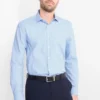 Business shirt - slim fit - kent collar - easy-iron - striped light blue