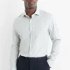 Business shirt - slim fit - kent collar - easy-iron - striped light green