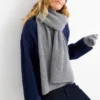 Cashmere scarf - ribbed gray