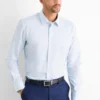 Business shirt - regular fit - kent collar - easy-iron - patterned white / light blue