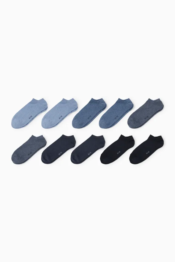 Multipack of 10 - trainer socks blue