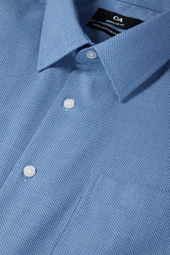 Business shirt - regular fit - Kent collar - easy-iron - patterned blue