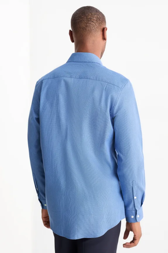 Business shirt - regular fit - Kent collar - easy-iron - patterned blue