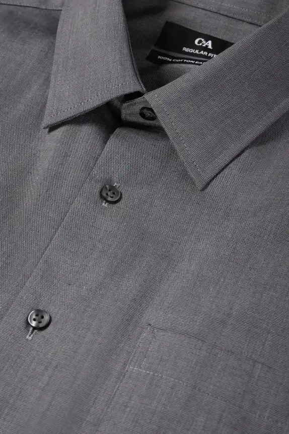 Business shirt - regular fit - Kent collar - easy-iron dark gray