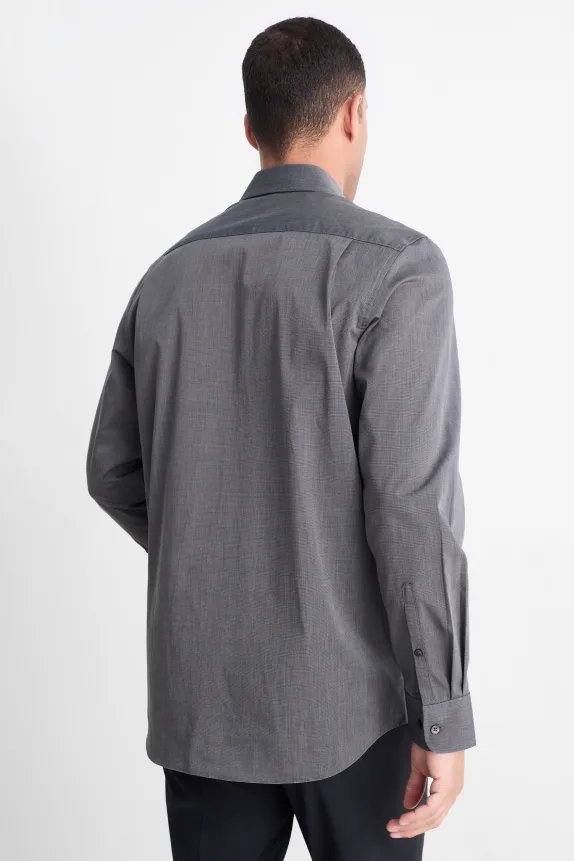 Business shirt - regular fit - Kent collar - easy-iron dark gray