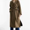 Trench coat - faux suede khaki