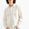 Shirt - relaxed fit - kent collar - textured cremewhite