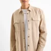 Denim shirt - regular fit - kent collar beige