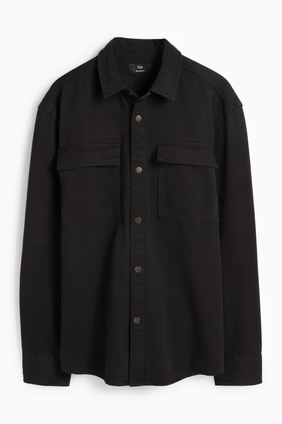 Denim shirt - regular fit - kent collar black