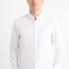 Shirt - regular fit - button-down collar cremewhite
