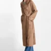 Trench coat - faux suede brown
