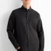 Shirt - regular fit - button-down collar black