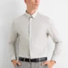 Business shirt - slim fit - kent collar - patterned light gray